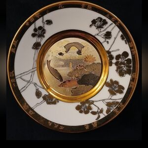 Eternal Wishes of Good Fortune' series Chokin Plate#2 of 12 "Purity&Perfection"